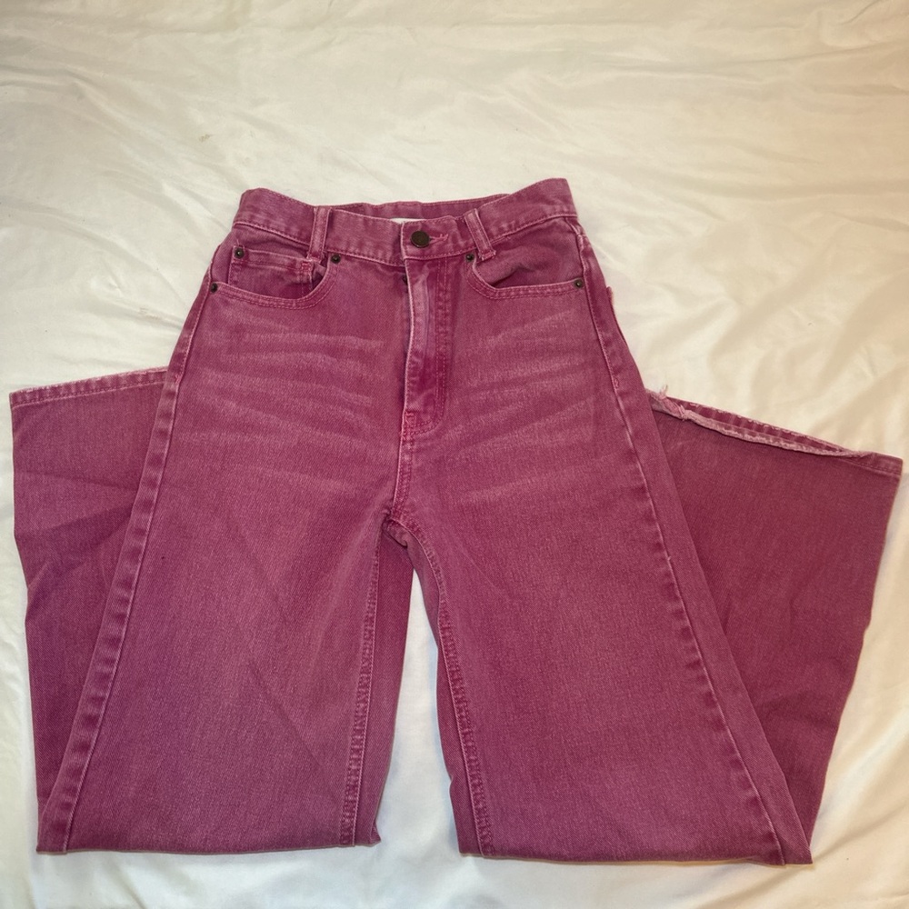 BDG Pink Flare Wide Leg Jeans